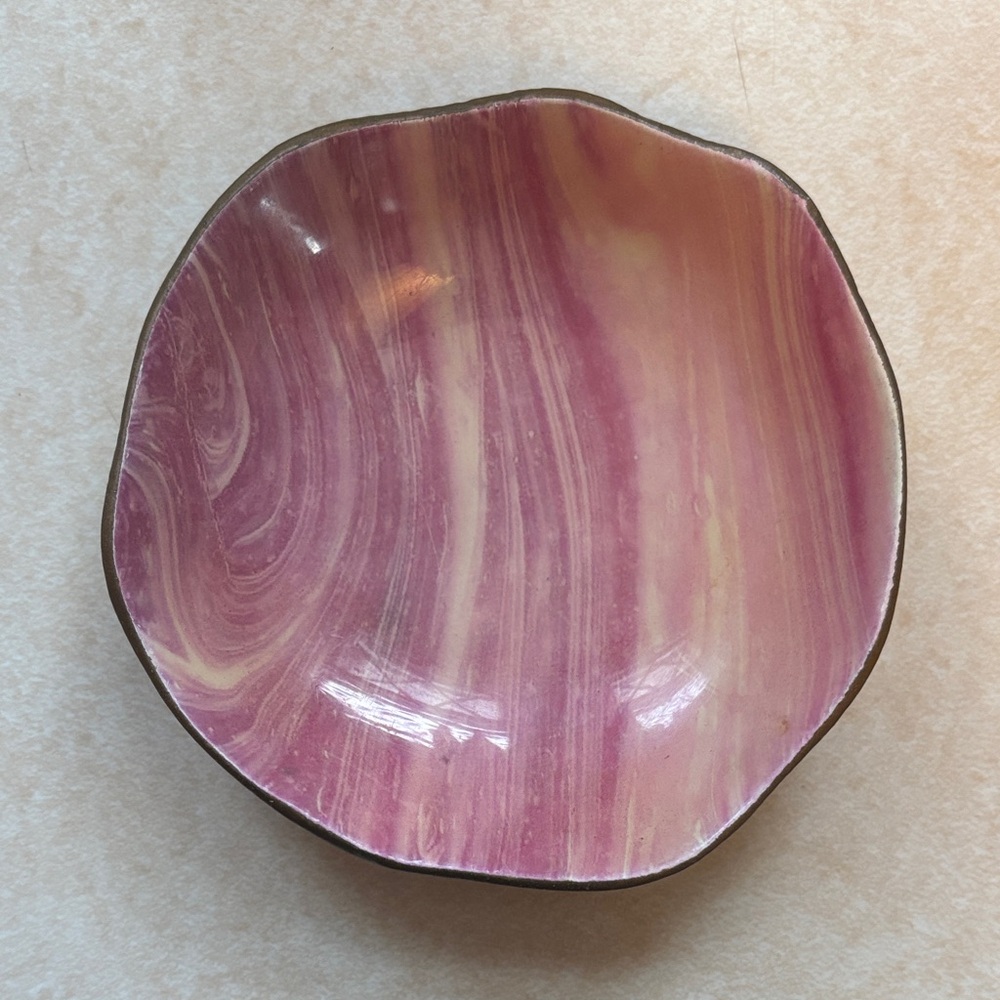 Pink Swirl Ceramic ring dish